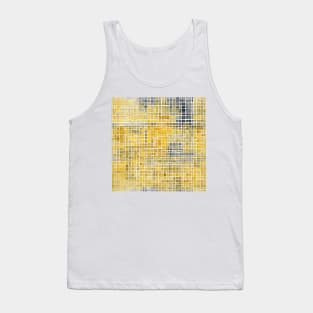 Yellow and white abstract grid pattern Tank Top